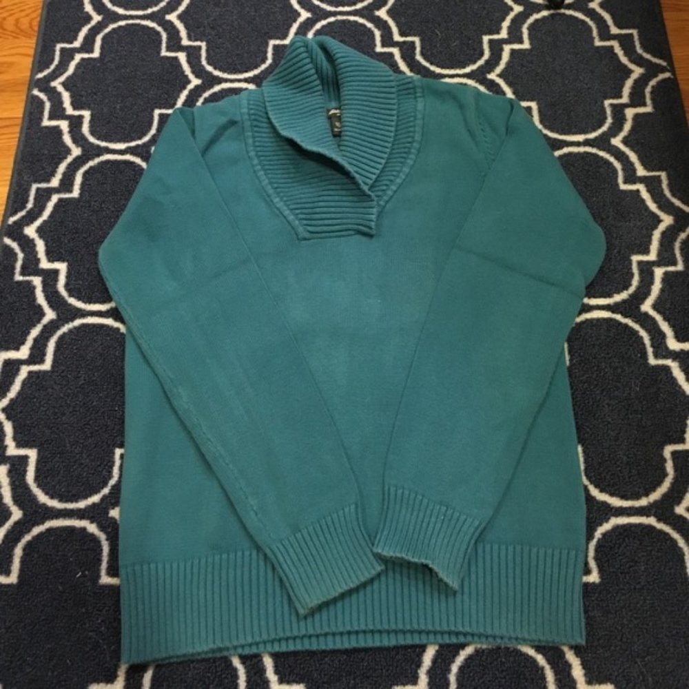 Eddie Bauer turquoise cotton sweater - Picture 1 of 3